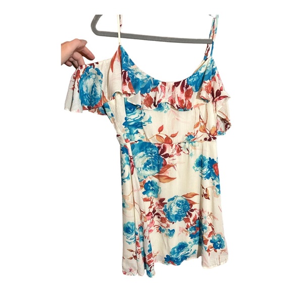 GYPSIES & MOONDUST Western spaghetti strap cold shoulder floral print dress - Picture 2 of 13